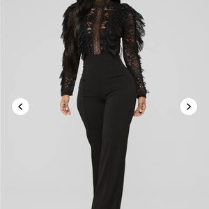 Fashion Nova Black Lace Jumpsuit